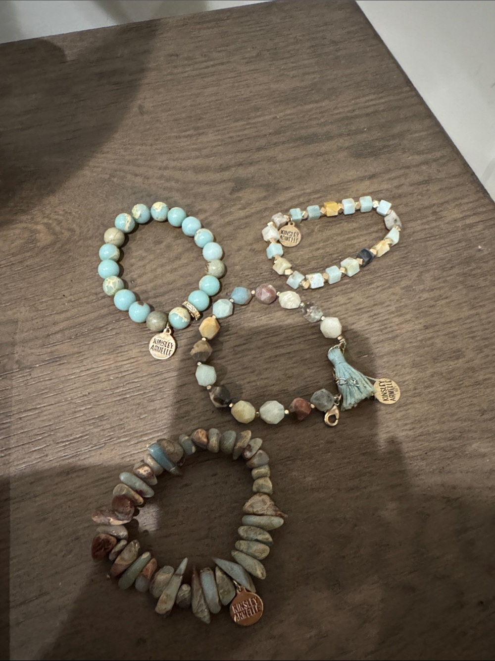 Kinsley Armelle Bracelet stack - Aqua, Cream, Multicolor